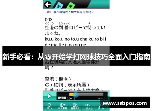 新手必看：从零开始学打网球技巧全面入门指南